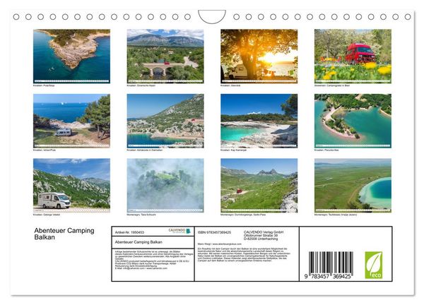 Produktbild: Abenteuer Camping Balkan (Wandkalender 2026 DIN A4 quer), CALVENDO Monatskalender