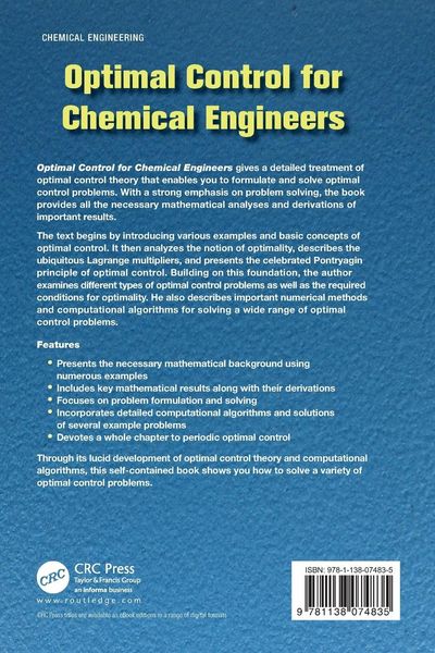 Produktbild: Optimal Control for Chemical Engineers