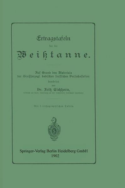 Produktbild: Ertragstafeln f&uuml;r die Wei&szlig;tanne