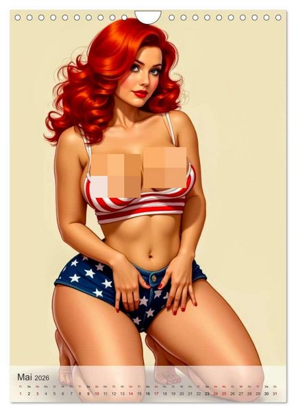 Produktbild: Pin-up Girls - Frech, Freiz&uuml;gig und Verf&uuml;hrerisch (Wandkalender 2026 DIN A4 hoch), CALVENDO Monatskalender