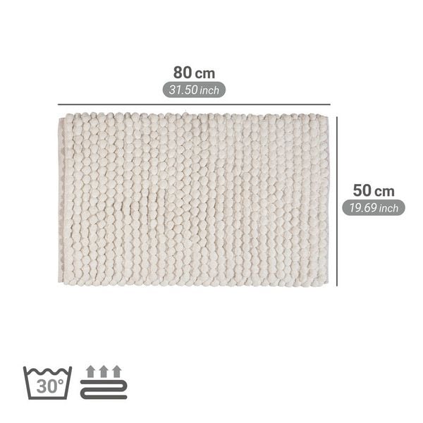 Produktbild: Badteppich Mod. Solivo, weiß, Polyester/Baumwolle, 50x80 cm, rutschhemmend beschichtet,