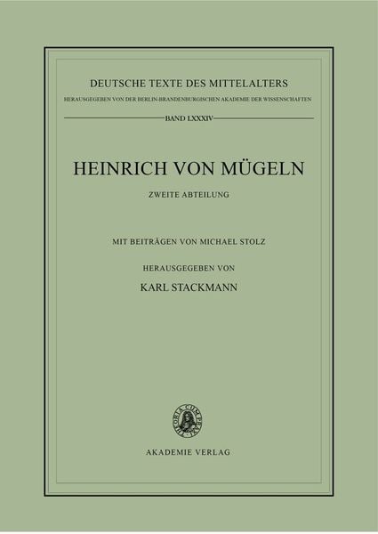 Produktbild: Die kleineren Dichtungen Heinrichs von M&uuml;geln
