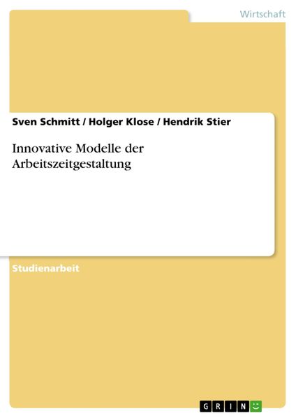 Produktbild: Innovative Modelle der Arbeitszeitgestaltung