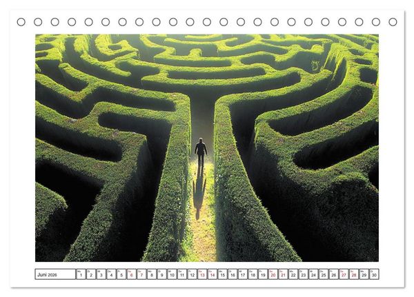 Produktbild: Im Bann der Labyrinthe - Die Kunst sich zu verlieren (Tischkalender 2026 DIN A5 quer), CALVENDO Monatskalender
