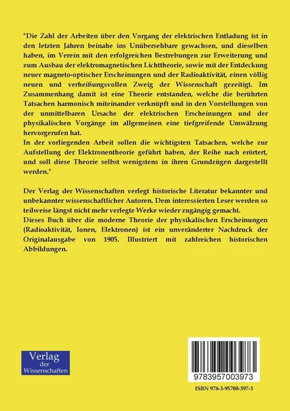 Produktbild: Die moderne Theorie der physikalischen Erscheinungen