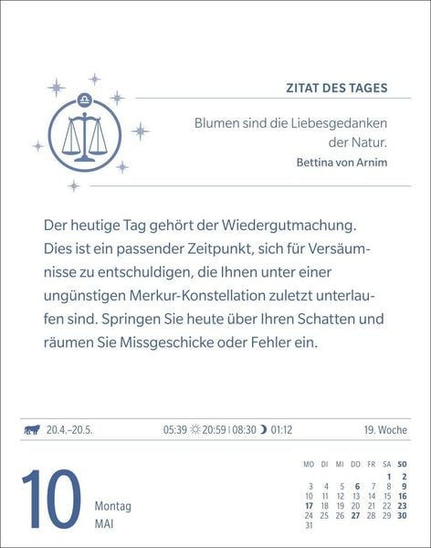 Produktbild: Waage Sternzeichenkalender 2027 - Tagesabrei&szlig;kalender - Ihr Horoskop f&uuml;r jeden Tag