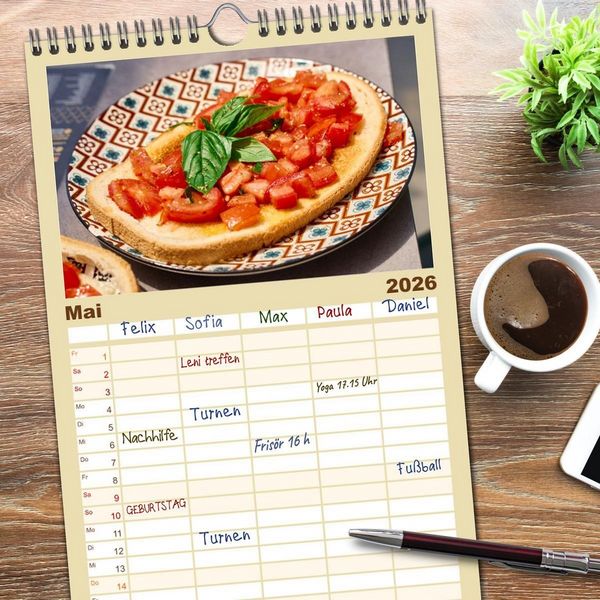 Produktbild: Familienplaner 2026 - Nago-Torbole, der sch&ouml;ne Norden vom Gardasee mit 5 Spalten (Wandkalender, 21 x 45 cm) CALVENDO