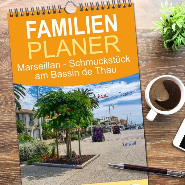 Produktbild: Familienplaner 2026 - Marseillan - Schmuckst&uuml;ck am Bassin de Thau mit 5 Spalten (Wandkalender, 21 x 45 cm) CALVENDO