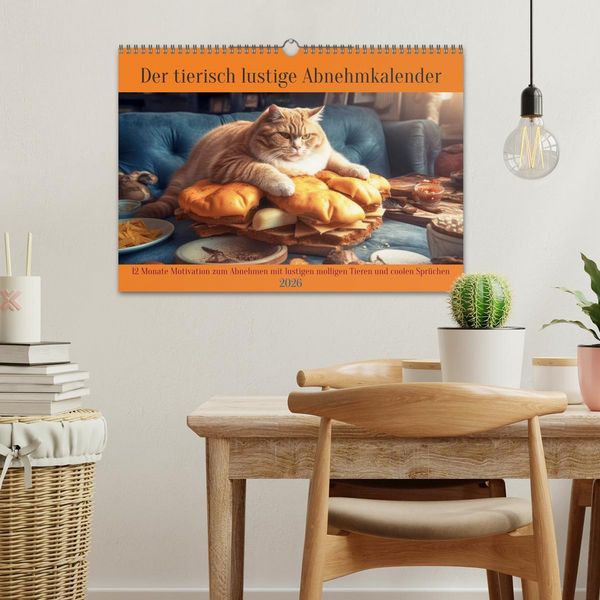 Produktbild: Der tierisch lustige Abnehmkalender (Wandkalender 2026 DIN A3 quer), CALVENDO Monatskalender
