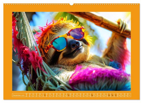 Produktbild: Supermodel Faultier. Professionelles Fotoshooting im Urwald (hochwertiger Premium Wandkalender 2026 DIN A2 quer), Kunstdruck in Hochglanz