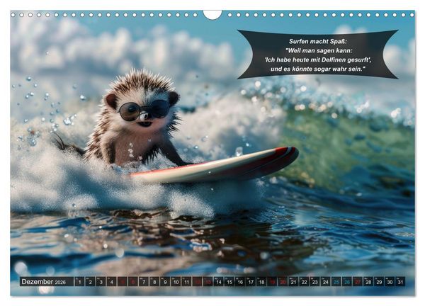 Produktbild: Der tierisch lustige Surfkalender (Wandkalender 2026 DIN A3 quer), CALVENDO Monatskalender