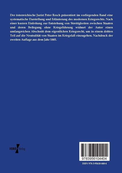 Produktbild: Das moderne Kriegsrecht der civilisierten Staatenwelt