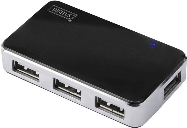 Digitus DA-70220 4 Port USB 2.0-Hub Schwarz, Silber