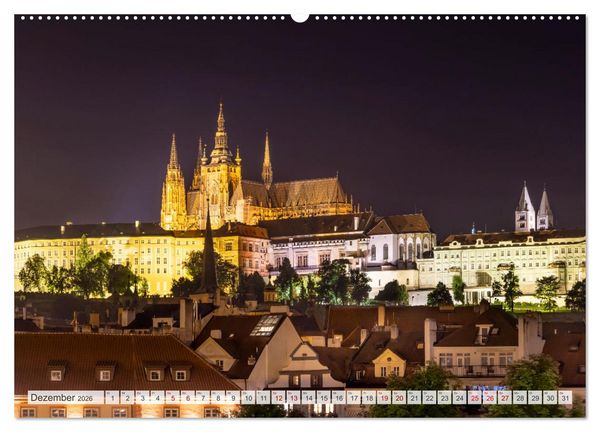 Produktbild: PRAG Impressionen bei Tag und Nacht (hochwertiger Premium Wandkalender 2026 DIN A2 quer), Kunstdruck in Hochglanz