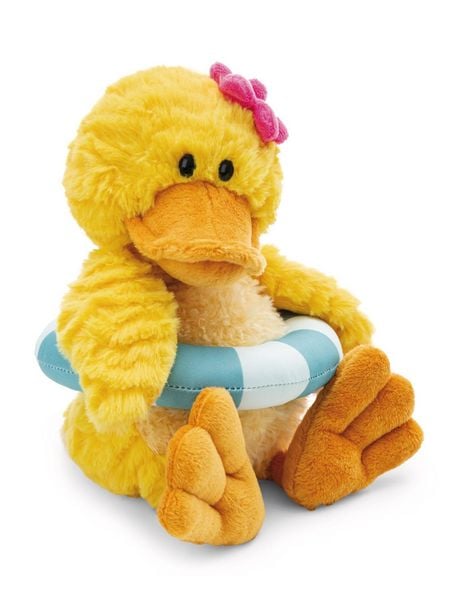 NICI 62895 - Ente Pooline mit Schwimmreifen, 25 cm, Kuscheltier, GREEN