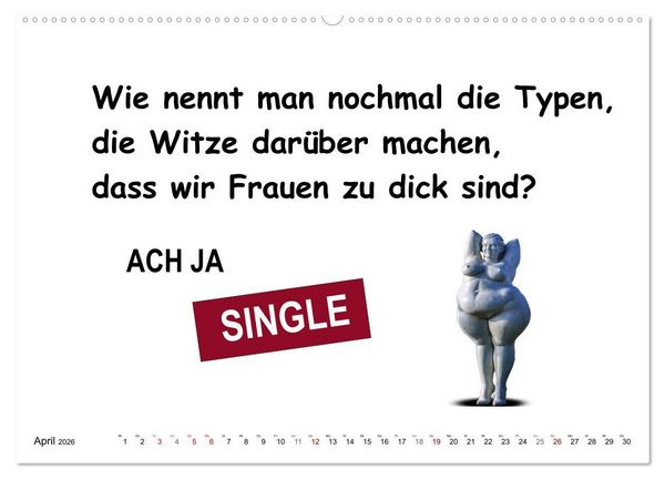 Produktbild: Was Frauen &uuml;ber M&auml;nner denken (hochwertiger Premium Wandkalender 2026 DIN A2 quer), Kunstdruck in Hochglanz