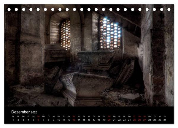 Produktbild: Verlassene Ort - Kirchen (Tischkalender 2026 DIN A5 quer), CALVENDO Monatskalender