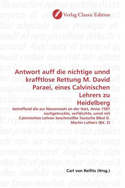 Produktbild: Antwort auff die nichtige unnd krafftlose Rettung M. David P