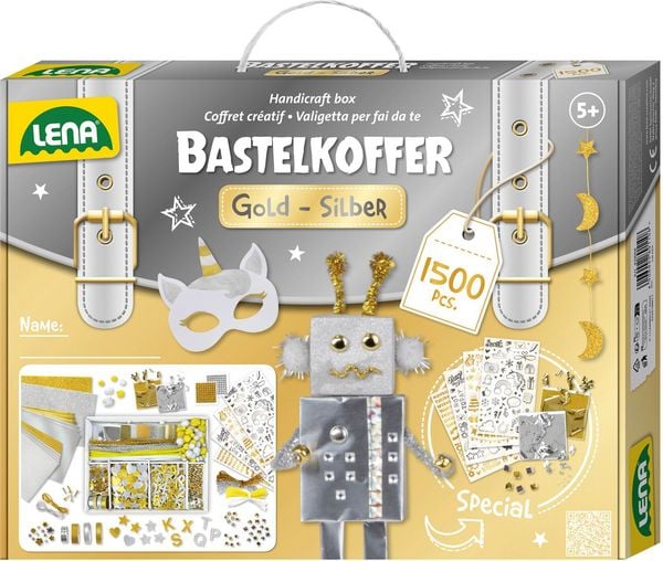 Bastelkoffer Gold & Silber, Faltschachtel