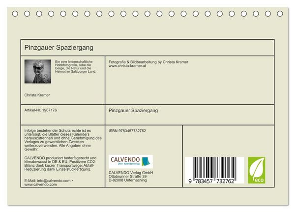 Produktbild: Pinzgauer Spaziergang (Tischkalender 2026 DIN A5 quer), CALVENDO Monatskalender