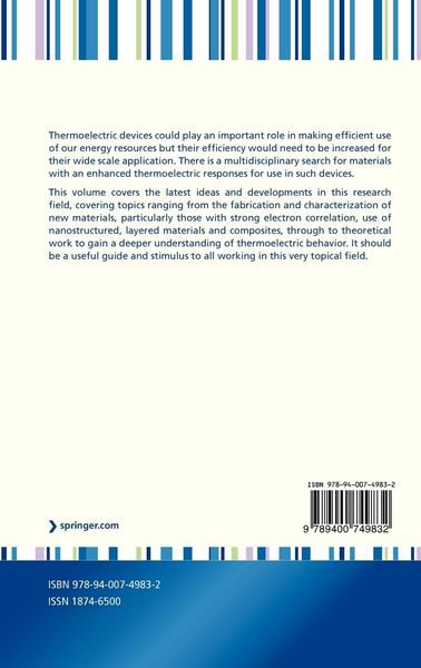 Produktbild: New Materials for Thermoelectric Applications: Theory and Experiment