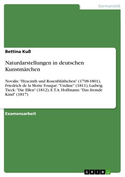Produktbild: Naturdarstellungen in deutschen Kunstm&auml;rchen