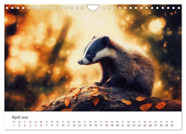 Produktbild: Stur, stark, sympathisch - Der Dachs - Kalender (Wandkalender 2026 DIN A4 quer), CALVENDO Monatskalender