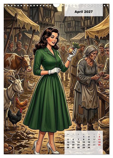 Produktbild: Zeitreise-Girls - Falsch gelandet (Wandkalender 2027 DIN A3 hoch), CALVENDO Monatskalender