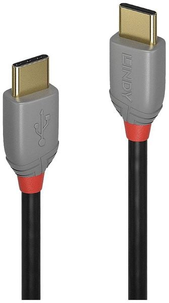 LINDY USB-Kabel USB 2.0 USB-C® Stecker, USB-C® Stecker 3.00m Schwarz, Grau 36873