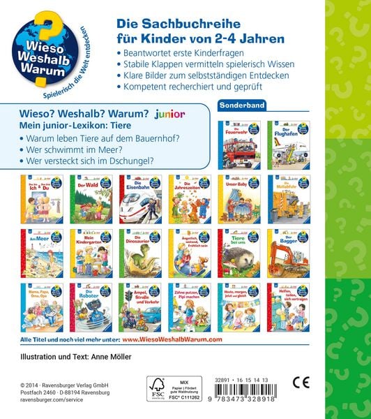 Produktbild: Wieso? Weshalb? Warum? Sonderband - Mein junior-Lexikon: Tiere