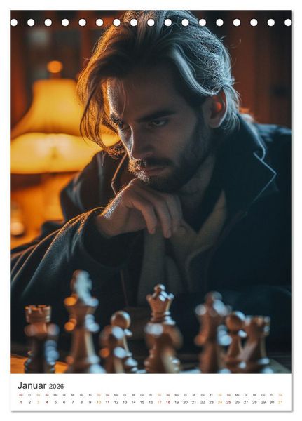 Produktbild: Dame, Turm und Matt (Tischkalender 2026 DIN A5 hoch), CALVENDO Monatskalender