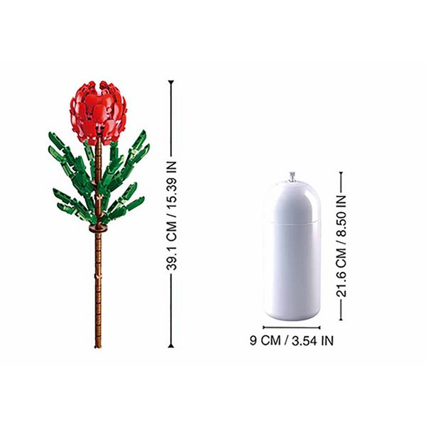 Produktbild: Klemmbausteine Pleyerid Blume in Vase rot