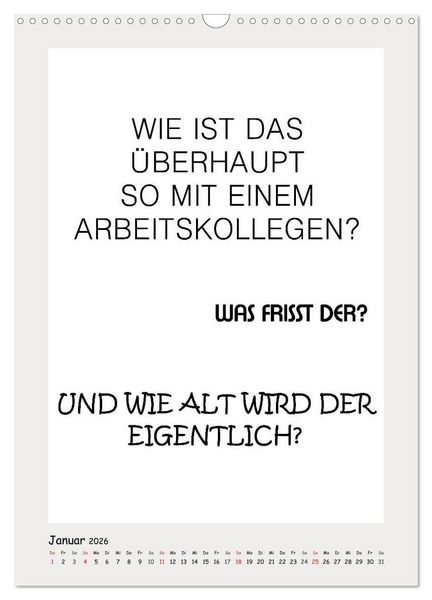 Produktbild: Spr&uuml;chekalender. Witziges f&uuml;rs B&uuml;ro (Wandkalender 2026 DIN A3 hoch), CALVENDO Monatskalender