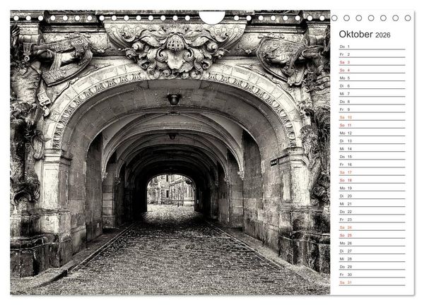 Produktbild: Dresden Schwarz-Wei&szlig; (Wandkalender 2026 DIN A4 quer), CALVENDO Monatskalender