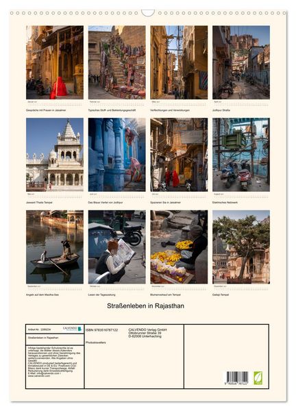 Produktbild: Stra&szlig;enleben in Rajasthan (Wandkalender 2027 DIN A2 hoch), CALVENDO Monatskalender