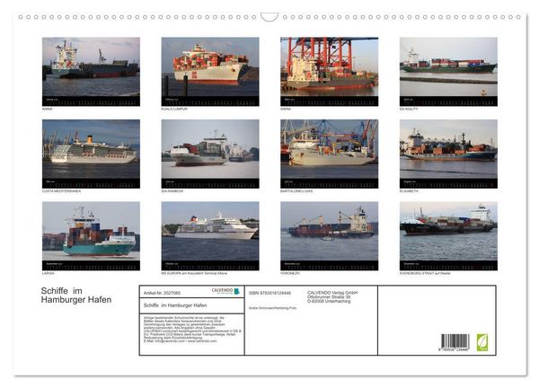 Produktbild: Schiffe im Hamburger Hafen (Wandkalender 2026 DIN A2 quer), CALVENDO Monatskalender