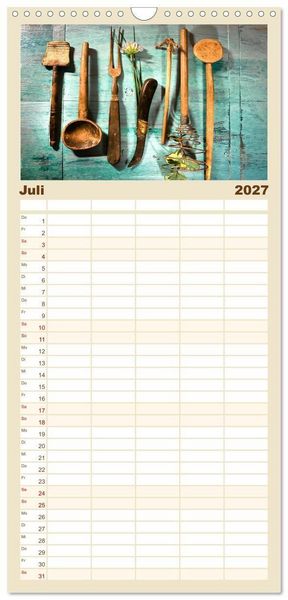 Produktbild: Familienplaner 2027 - K&uuml;chengeplauder - Nostalgische Momente mit 5 Spalten (Wandkalender, 21 x 45 cm) CALVENDO