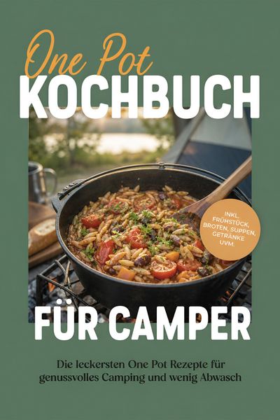 Produktbild: One Pot Kochbuch f&uuml;r Camper: Die leckersten One Pot Rezepte f&uuml;r genussvolles Camping und wenig Abwasch - inkl. Fr&uuml;hst&uuml;ck, Broten, Suppen, Getr&auml;nke uvm