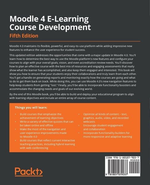 Produktbild: Moodle 4 E-Learning Course Development - Fifth Edition