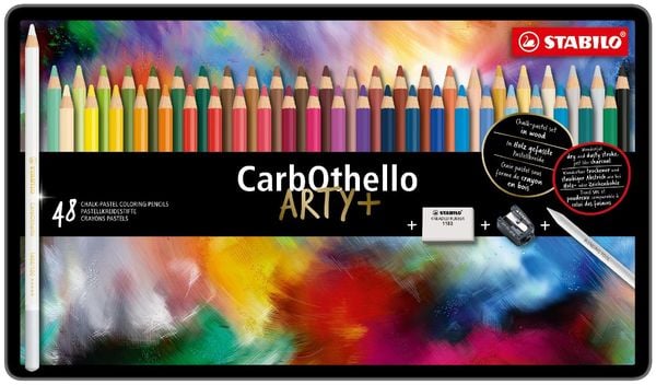 STABILO Buntstift Pastellkreidestift CarbOthello - ARTY+, 48er Metalletui