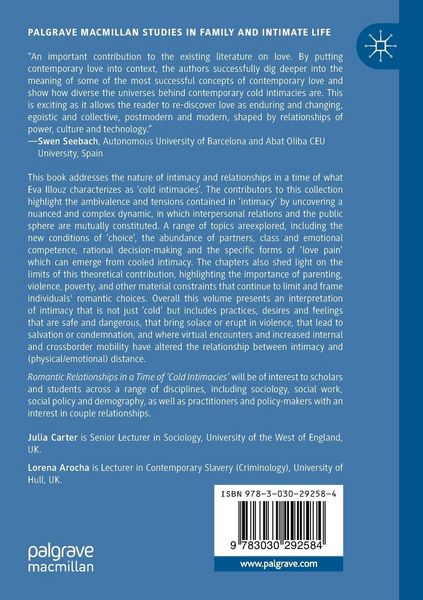 Produktbild: Romantic Relationships in a Time of &lsquo;Cold Intimacies&rsquo;