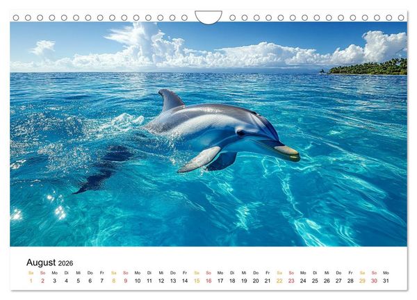 Produktbild: Delfine - Wellen K&uuml;nstler (Wandkalender 2026 DIN A4 quer), CALVENDO Monatskalender
