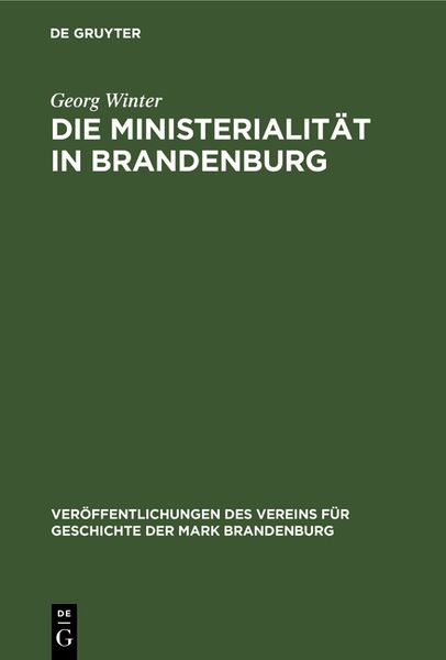Produktbild: Die Ministerialit&auml;t in Brandenburg