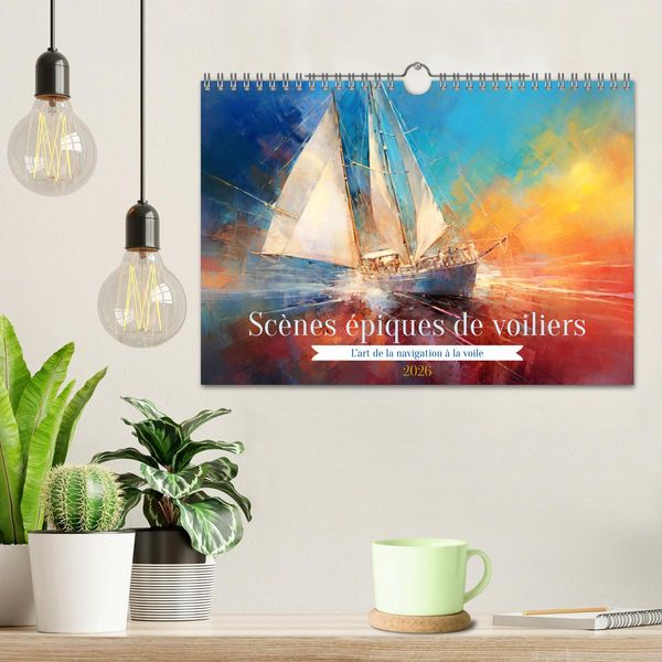 Produktbild: Sc&egrave;nes &eacute;piques de voiliers (Calendrier mural 2026 DIN A4 vertical), CALVENDO calendrier mensuel