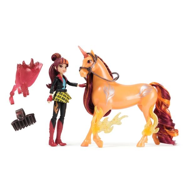 Produktbild: Unicorn Academy - Valentina & Einhorn Cinder Set, 12 cm Figuren zur Netflix Serie mit Sattel, M&auml;hnen- und Schweifb&uuml;rste & Zubeh&ouml;r, ab 4 J.