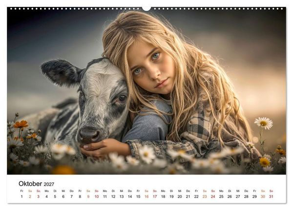 Produktbild: Kinder. Landkinder - Lebendig. Frei. Gl&uuml;cklich. (hochwertiger Premium Wandkalender 2027 DIN A2 quer), Kunstdruck in Hochglanz