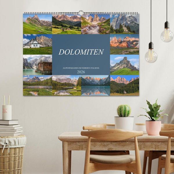 Produktbild: Dolomiten, Alpenparadies im Norden Italiens (Wandkalender 2026 DIN A2 quer), CALVENDO Monatskalender