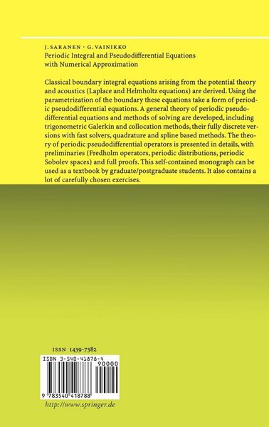 Produktbild: Periodic Integral and Pseudodifferential Equations with Numerical Approximation