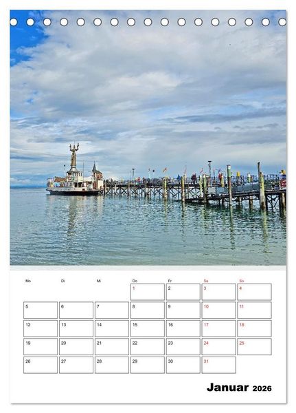 Produktbild: Bodenseeradweg - Auf dem Bodensee durch 3 L&auml;nder (Tischkalender 2026 DIN A5 hoch), CALVENDO Monatskalender
