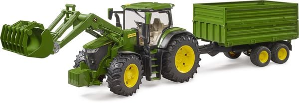 Bruder - John Deere 7R 350 mit Frontlader und Tandemachstransportanhänger